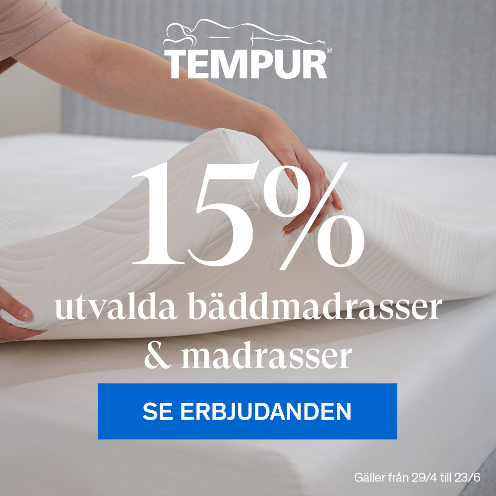 15% på utvalda Tempur bäddmadrasser.